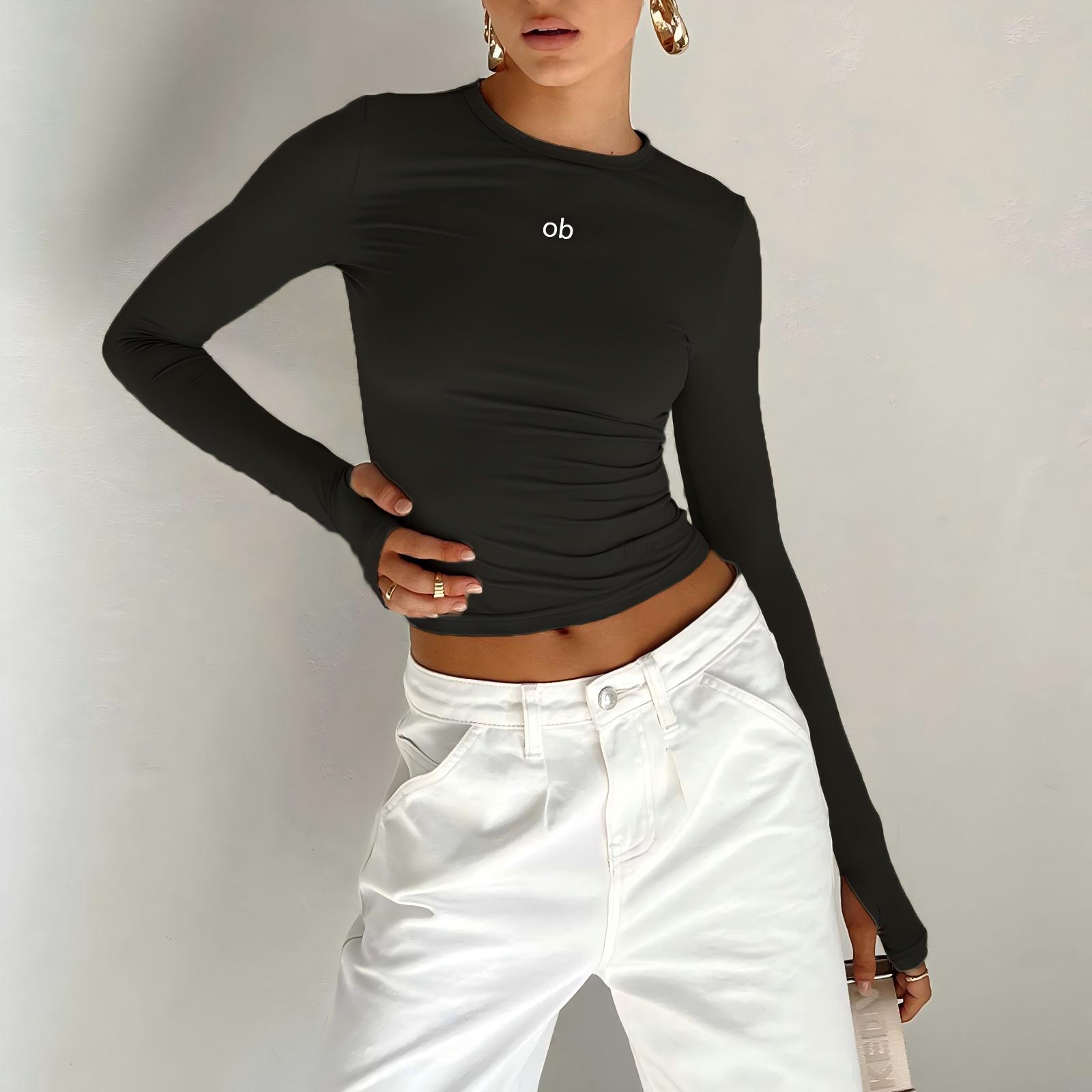 Base Layer Top - 2026年夏新作 レディースラウンドネックTシャツ ベースレイヤーシャツ、スポーツフィットネス長袖トップス、フィットネスウェア