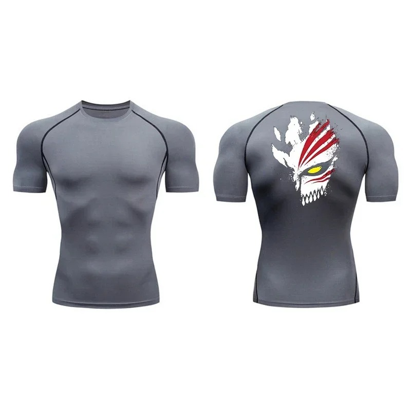 Base Layer Top - 速乾性半袖スポーティーベースレイヤーカジュアルコンプレッションTシャツ メンズ サマーファッション フィットネス ジム ワークアウト
