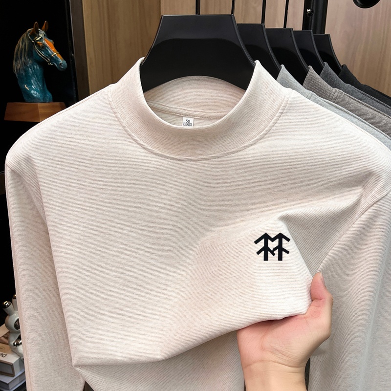メンズ保温秋冬プリントTシャツ ファッション快適長袖Oネック - Base Layer Top のレビューと価格